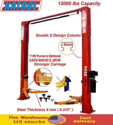 KATOOL 12000 lbs 2 Post Lift Auto Lift Garage equipment Shop Home car lift